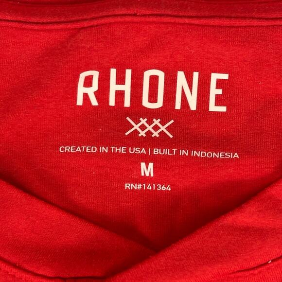 Rhone Henley Shirt Men's Medium Long Sleeve Red - Picture 4 of 8